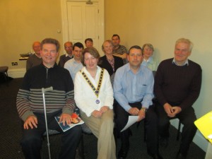  The other side of the River Room for the Club Meeting of May 5th 2015. Mary Whelan proudly wears the Chain of Office and sits among a section of the members she has led with such distinction, charm and grace during an outstandingly successful Presidential year. 