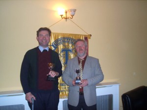  Kevin Walsh and Michael Fenton (right) enjoy the honours at a club speaking event of 2006