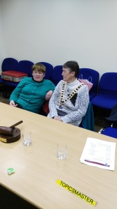 Club President Eilish Ui Bhrian and Johanna Hegarty enjoy a quiet moment of chat after the meeting of December 6th 2016. This is such an important if entirely informal aspect of what we are all about: the promotion of warm human interaction and good fellowship that ensures that all members soon become good friends in conversation, geniality and good cheer. 